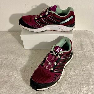 Salomon X-Wind Pro Women's Shoes - Burgundy and Black
